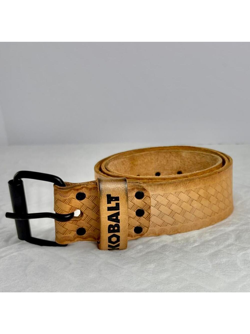 Kobalt tan Leather tool Utility belt with Black Buckle
